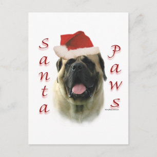 Mastiff (fawn) Santa Paws Holiday Postcard