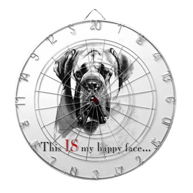 Mastiff Happy Face Dartboard (Front)