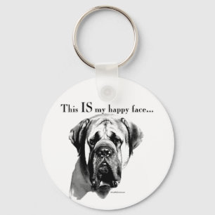 Mastiff Happy Face Key Ring