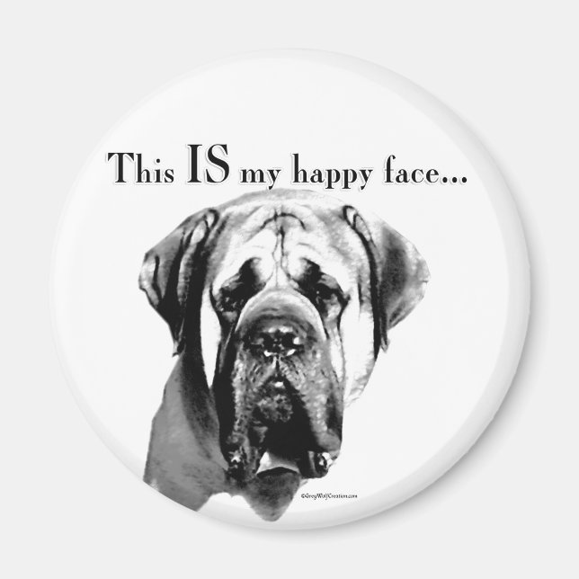 Mastiff Happy Face Magnet (Front)