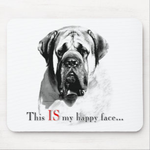 Mastiff Happy Face Mouse Mat