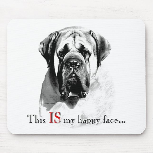 Mastiff Happy Face Mouse Mat (Front)