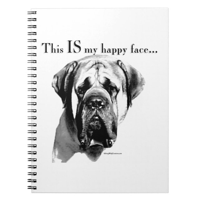 Mastiff Happy Face Notebook (Front)
