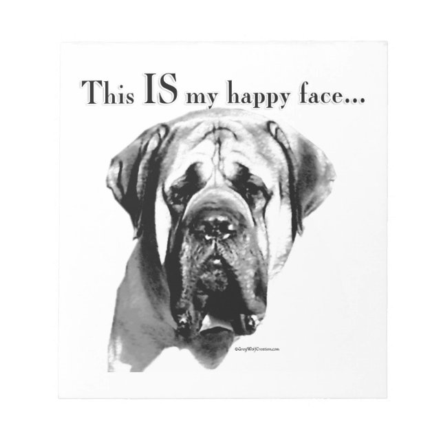 Mastiff Happy Face Notepad (Front)