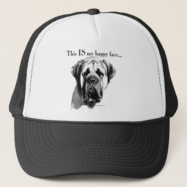 Mastiff Happy Face Trucker Hat (Front)