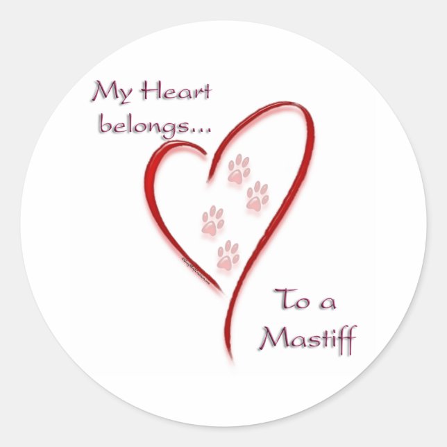 Mastiff Heart Belongs - Sticker (Front)
