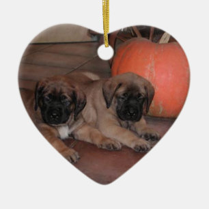 Mastiff Herz Anhänger Ceramic Tree Decoration
