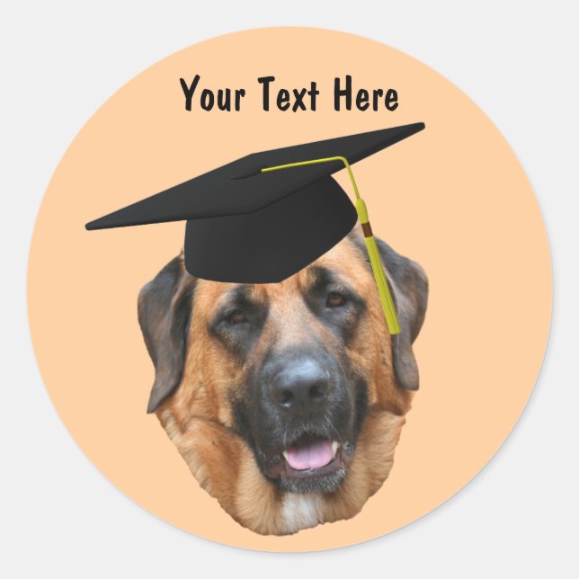 Mastiff In Graduation Cap Funny Dog Sticker (Front)