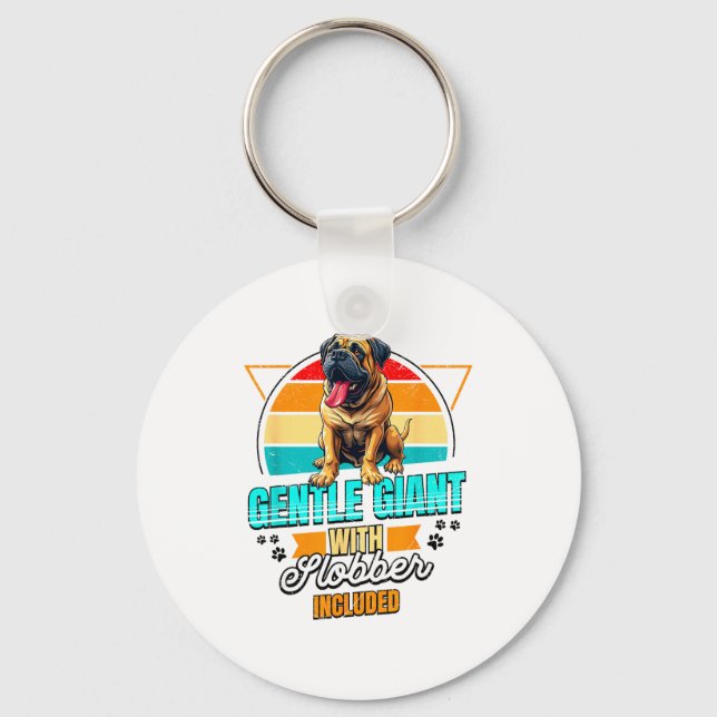 Mastiff Lover Funny Mastiff Dog Retro  Key Ring (Front)