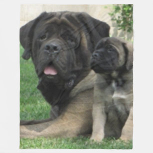 MASTIFF MOTHER and PUP Fleece Blanket
