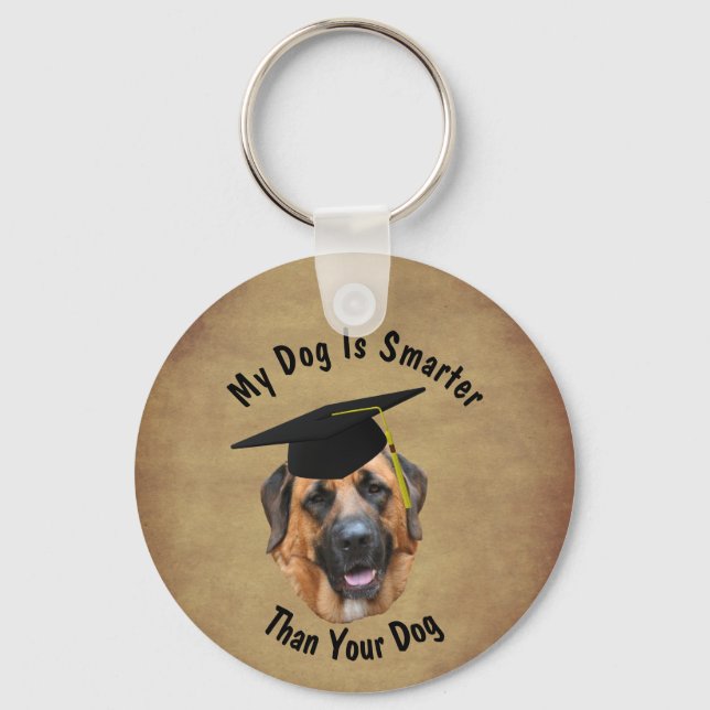 Mastiff My Dog Is Smarter Than Your Dog Funny Key Ring (Front)