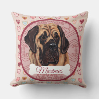 Mastiff Personalize Valenting Pillow