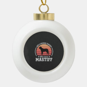 Mastiff Physics Teacher Dog Lover Ceramic Ball Christmas Ornament