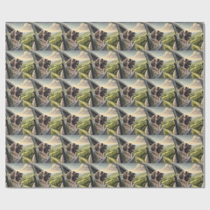 Mastiff Road Trip Scenic Landscape Watercolor Wrap Wrapping Paper