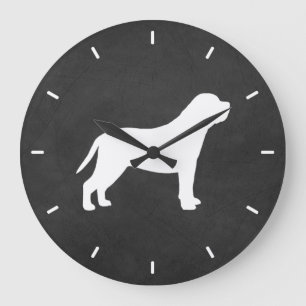 Mastiff Silhouette Large Clock