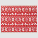 Mastiff Silhouettes Christmas Pattern Red Tissue Paper<br><div class="desc">Festive Red and White Christmas Sweater Style Pattern with Mastiff Silhouettes</div>