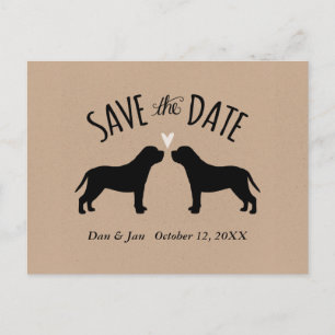 Mastiff Silhouettes Wedding Save the Date Announcement Postcard