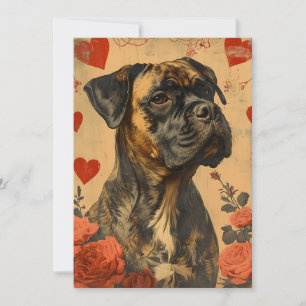 Mastiff Vintage Valentine's Day  Holiday Card