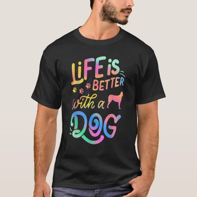 Mastiff  with my Dog Mom Dad T-Shirt (Front)