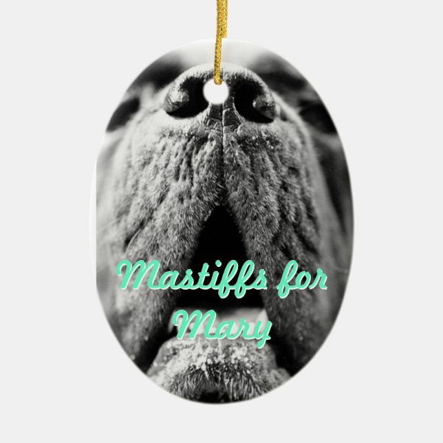 Mastiffs for Mary Oval Ornament (Front)