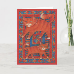 Mat Cats blank greetings card