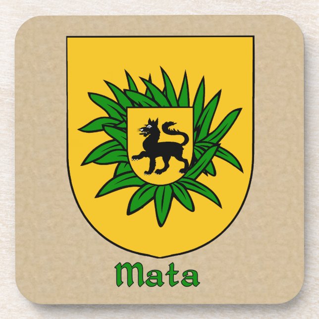 Mata Family Shield Coaster (Front)