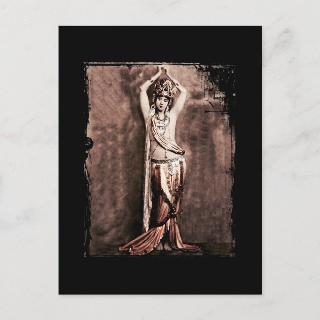 Mata Hari Belly Dancer Costume Postcard (Front)