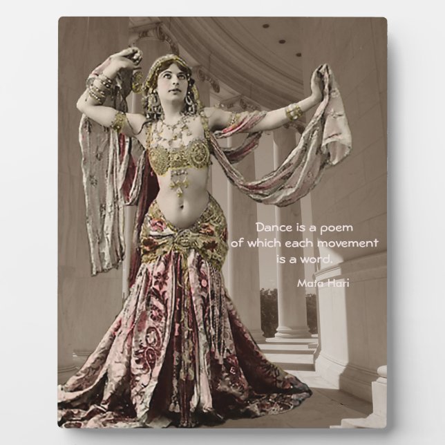 Mata Hari Vintage Bellydance Quote Plaque (Front)