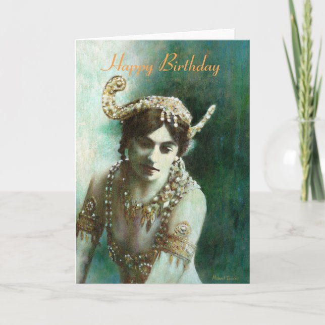 Mata Hari Vintage Birthday Card (Front)