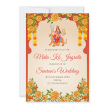 Mata ka Jagrata invites Chowki puja invitation