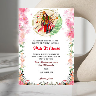 Mata Ki Chowki Goddess Durga Jagrata Invitation