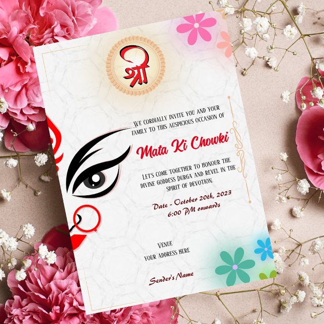 Mata Ki Chowki Goddess Durga Jagrata Invitation (Creator Uploaded)