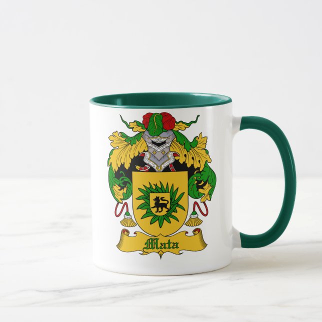 Mata Spanish Surname Family Crest Mug (Right)