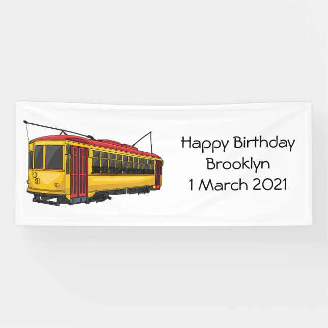 Mata trolley cartoon illustration  banner (Horizontal)