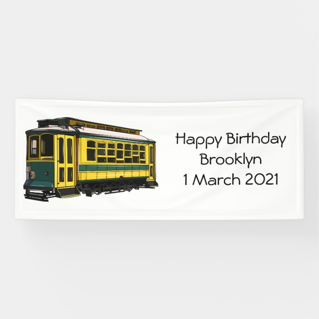 Mata trolley cartoon illustration banner (Horizontal)