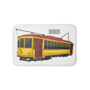 Mata trolley cartoon illustration  bath mat