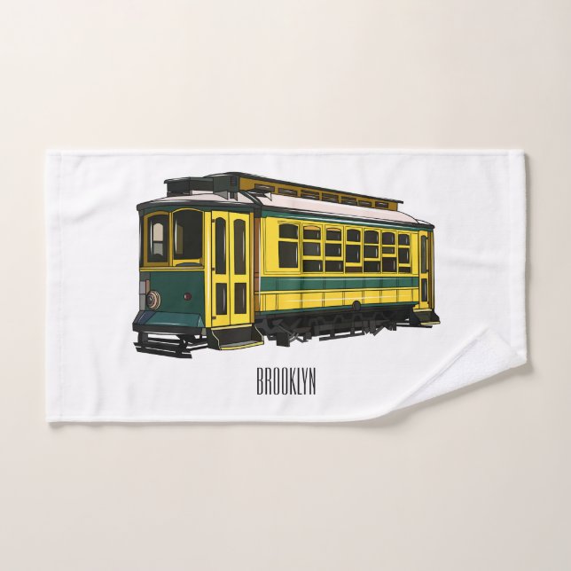 Mata trolley cartoon illustration bath towel set (Hand Towel)