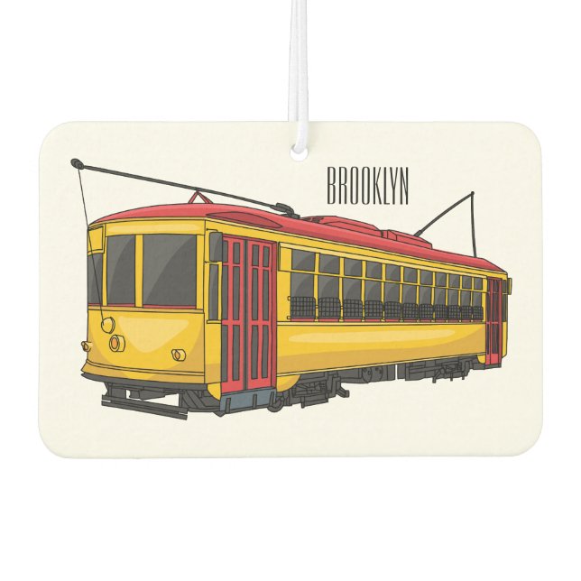 Mata trolley cartoon illustration  car air freshener (Front)