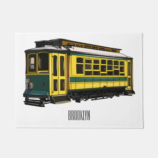 Mata trolley cartoon illustration doormat (Front)