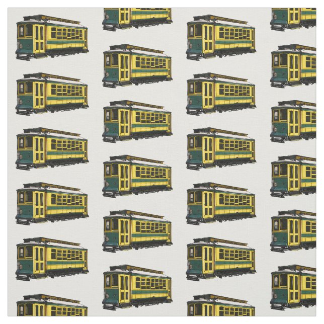 Mata trolley cartoon illustration fabric (Swatch)