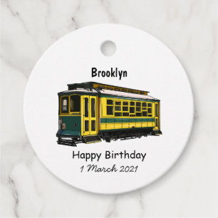 Mata trolley cartoon illustration favour tags