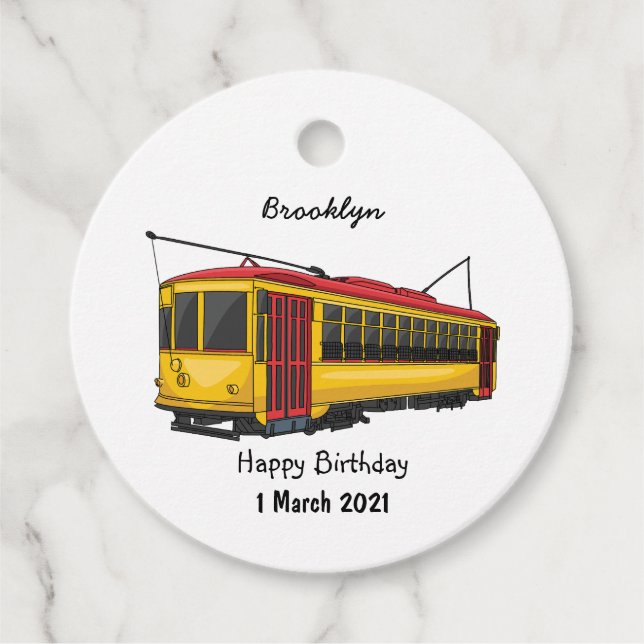 Mata trolley cartoon illustration  favour tags (Front)