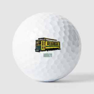 Mata trolley cartoon illustration golf balls