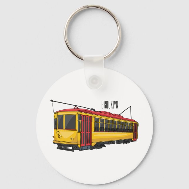 Mata trolley cartoon illustration key ring (Front)