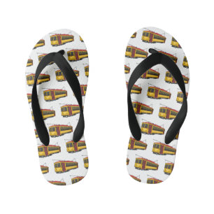 Mata trolley cartoon illustration kid's flip flops