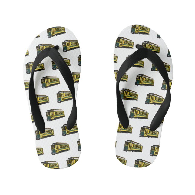 Mata trolley cartoon illustration kid's flip flops (Footbed)