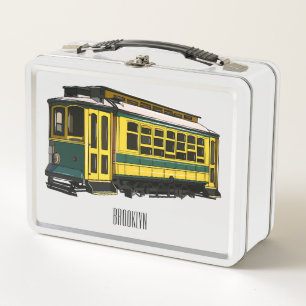Mata trolley cartoon illustration metal lunch box