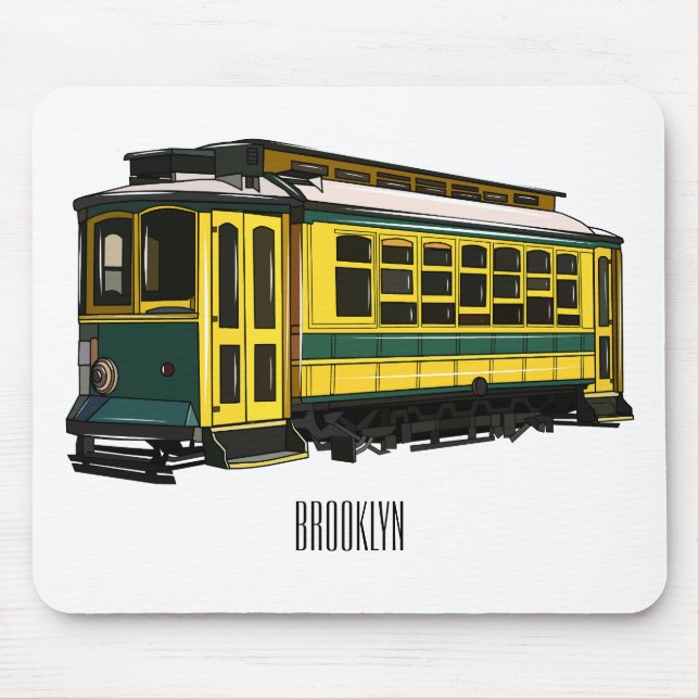 Mata trolley cartoon illustration mouse mat (Front)