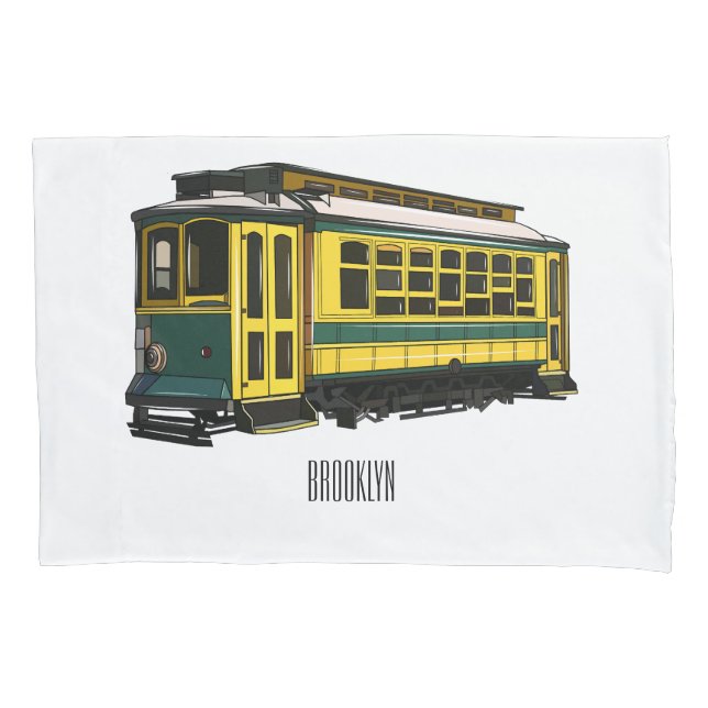 Mata trolley cartoon illustration pillowcase (Front)