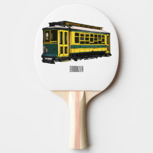 Mata trolley cartoon illustration ping pong paddle